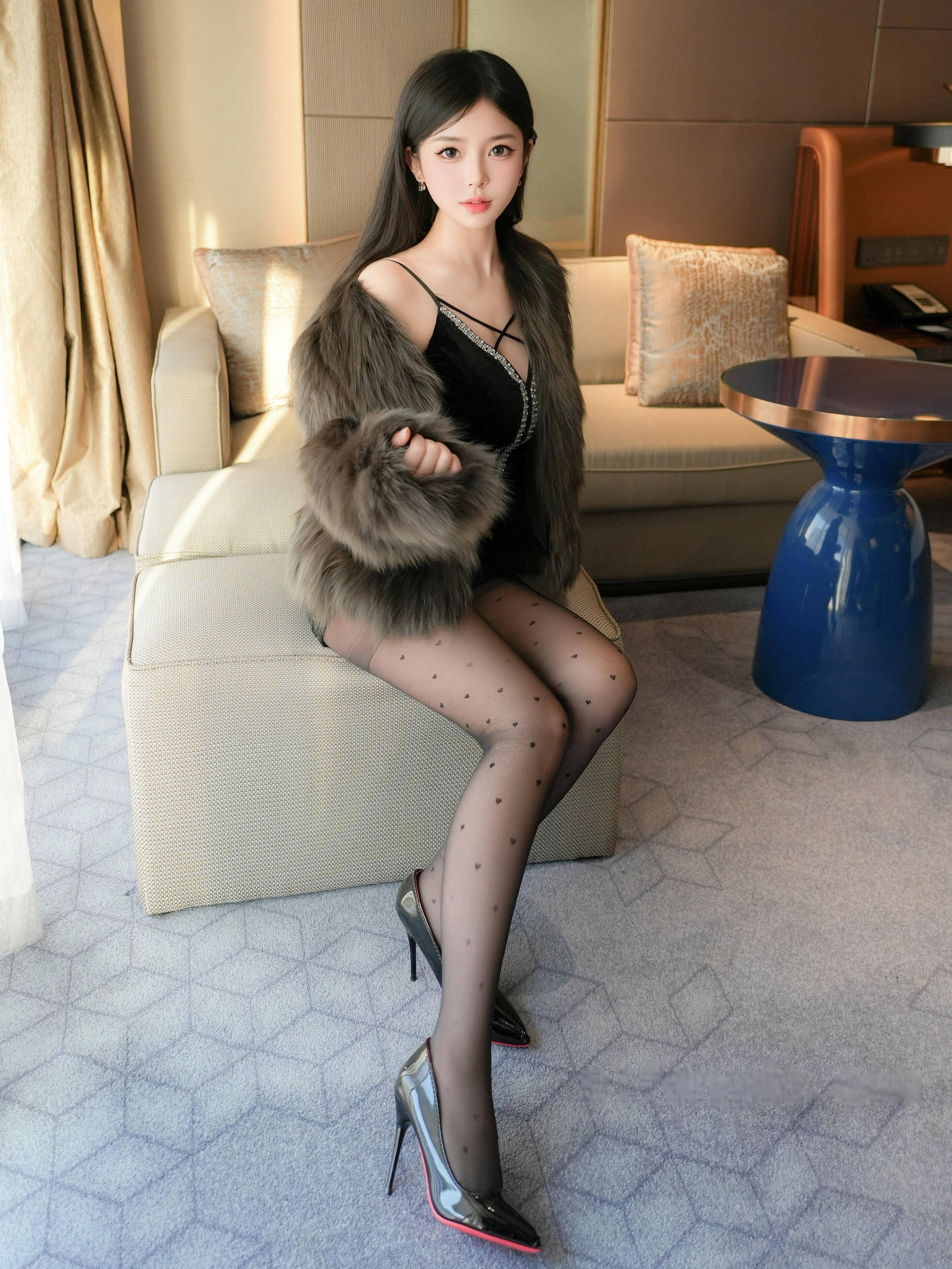 秀人网 新晋美模 优酱《红底黑高波点黑丝诱惑》（对应XiuRen秀人网 2025.03.20 No.10045） [90P]